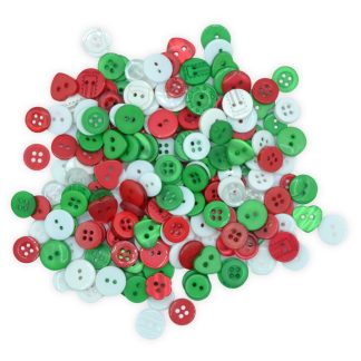 Tiny Christmas Mix Buttons - Mixed Small Sizes