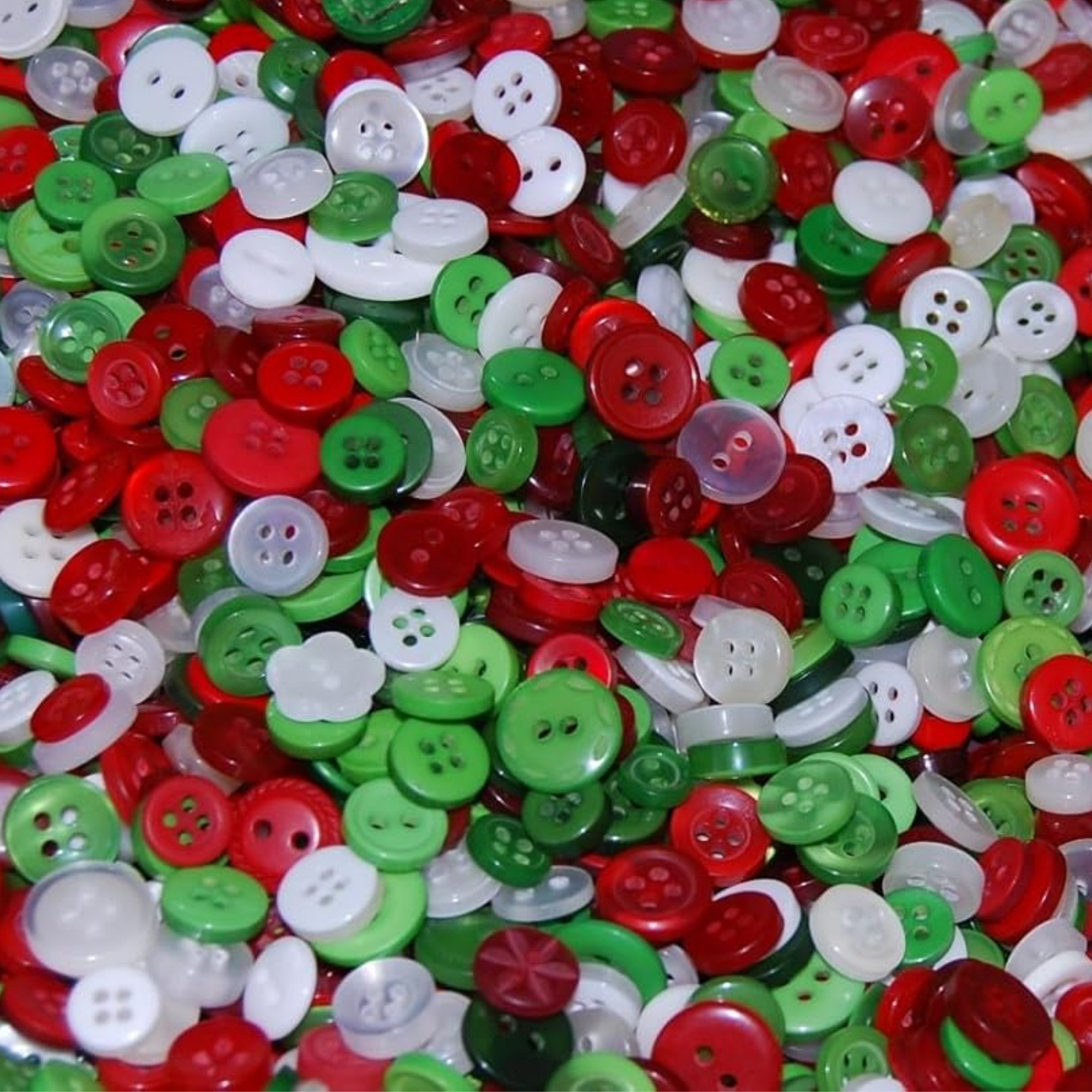 Tiny Christmas Mix Buttons - Mixed Small Sizes - Image 3