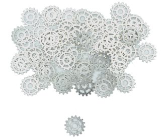 25x1x6mm Antique Silver Steampunk Cogs