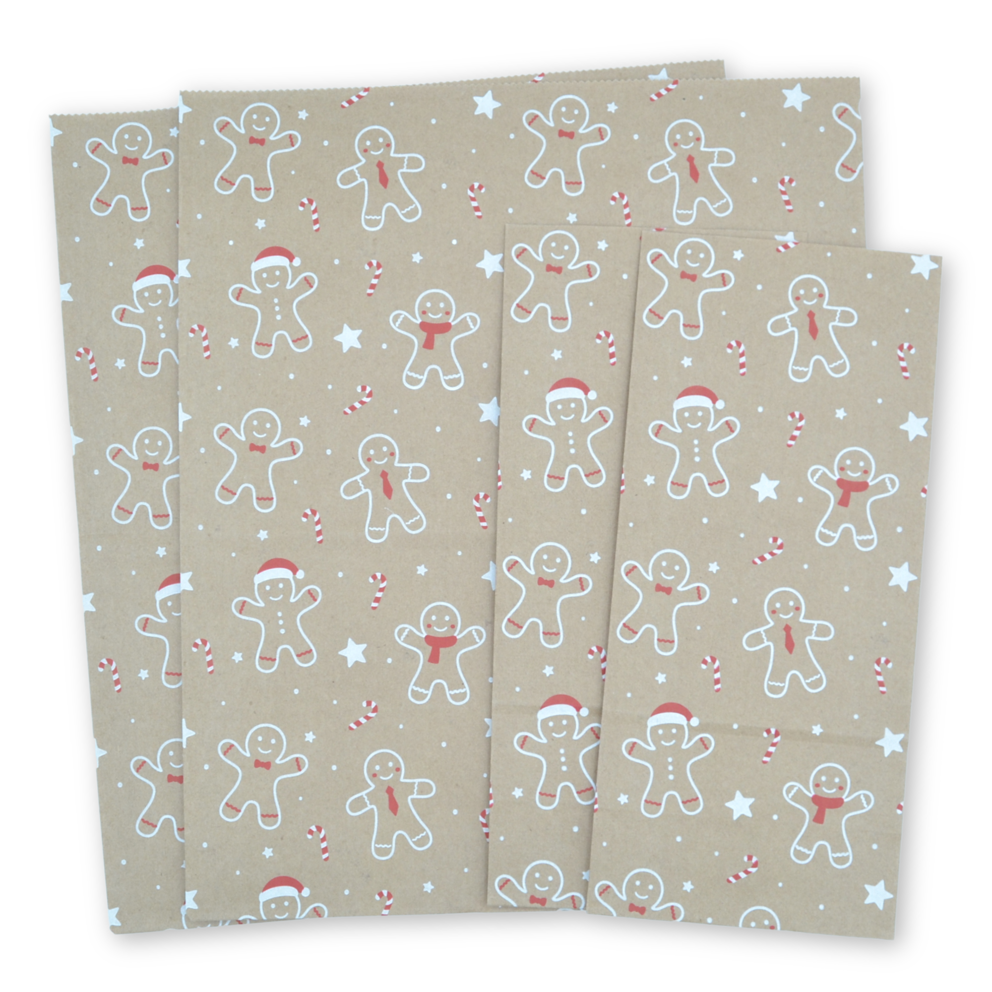 11.75" x 9.75" x 5.5" Gingerbread Block Bottom Paper Party Bags - Image 6