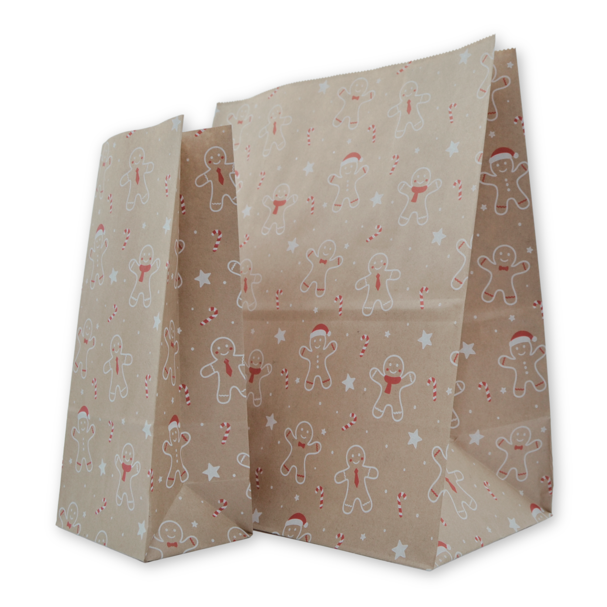 11.75" x 9.75" x 5.5" Gingerbread Block Bottom Paper Party Bags - Image 5