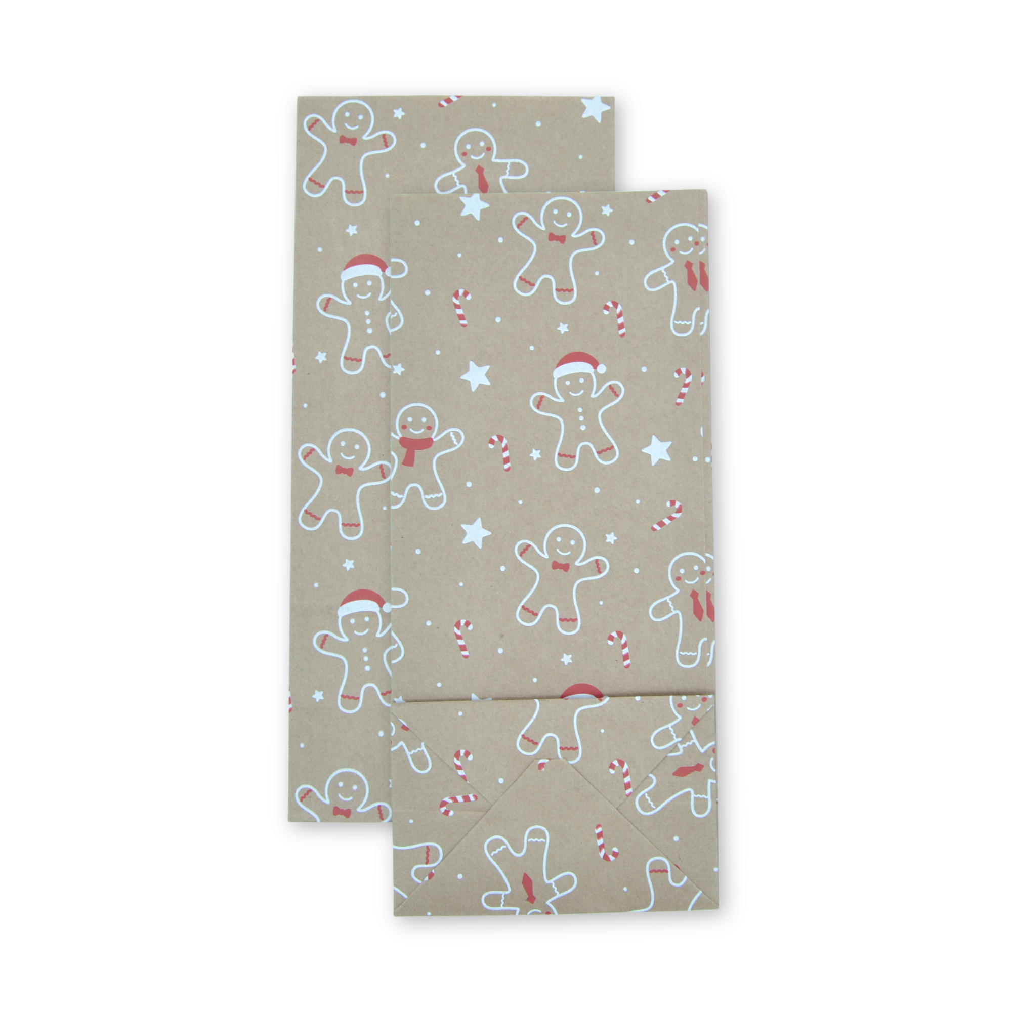 9.5" x 4.25" x 2.75" Gingerbread Block Bottom Paper Party Bags - Image 4