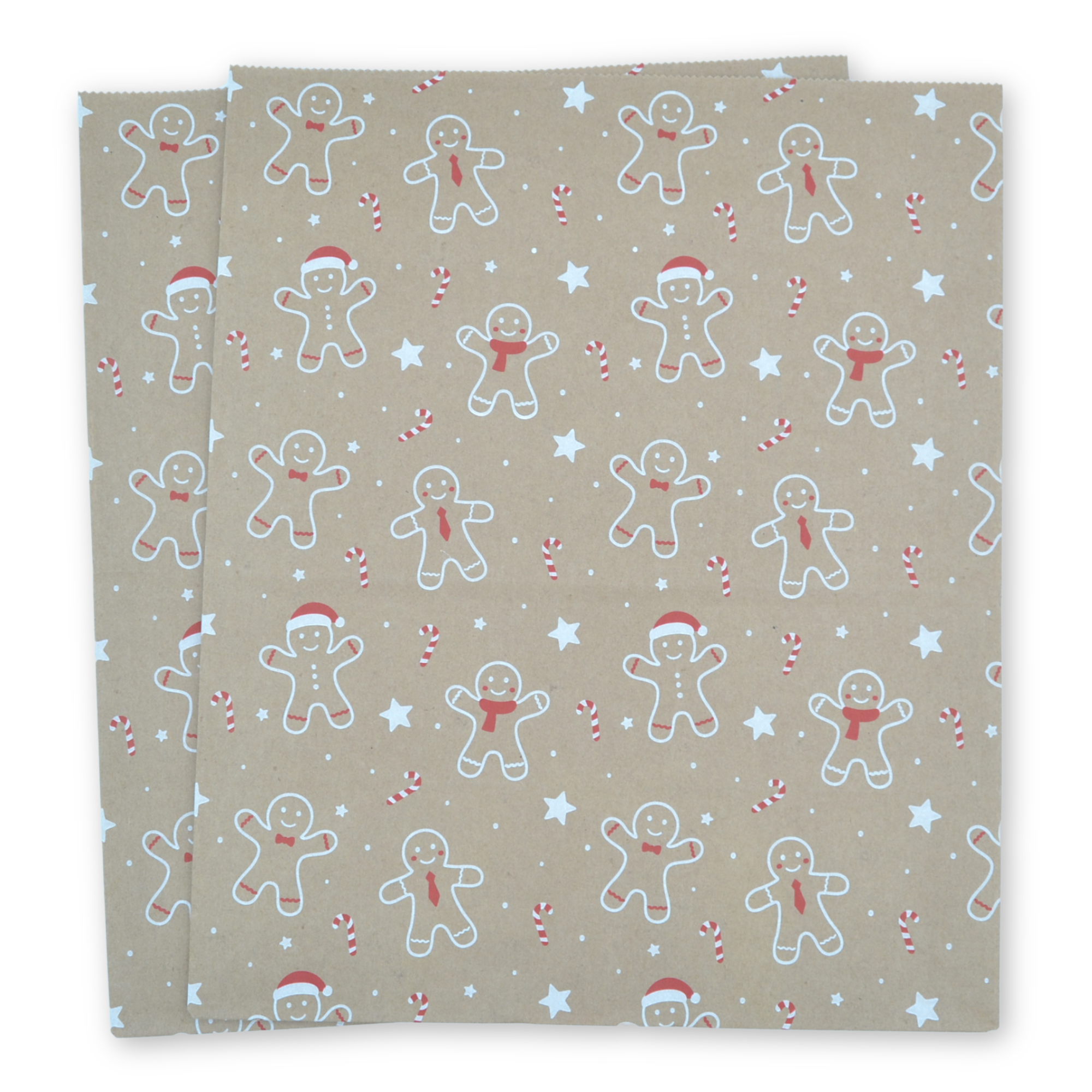 11.75" x 9.75" x 5.5" Gingerbread Block Bottom Paper Party Bags - Image 3