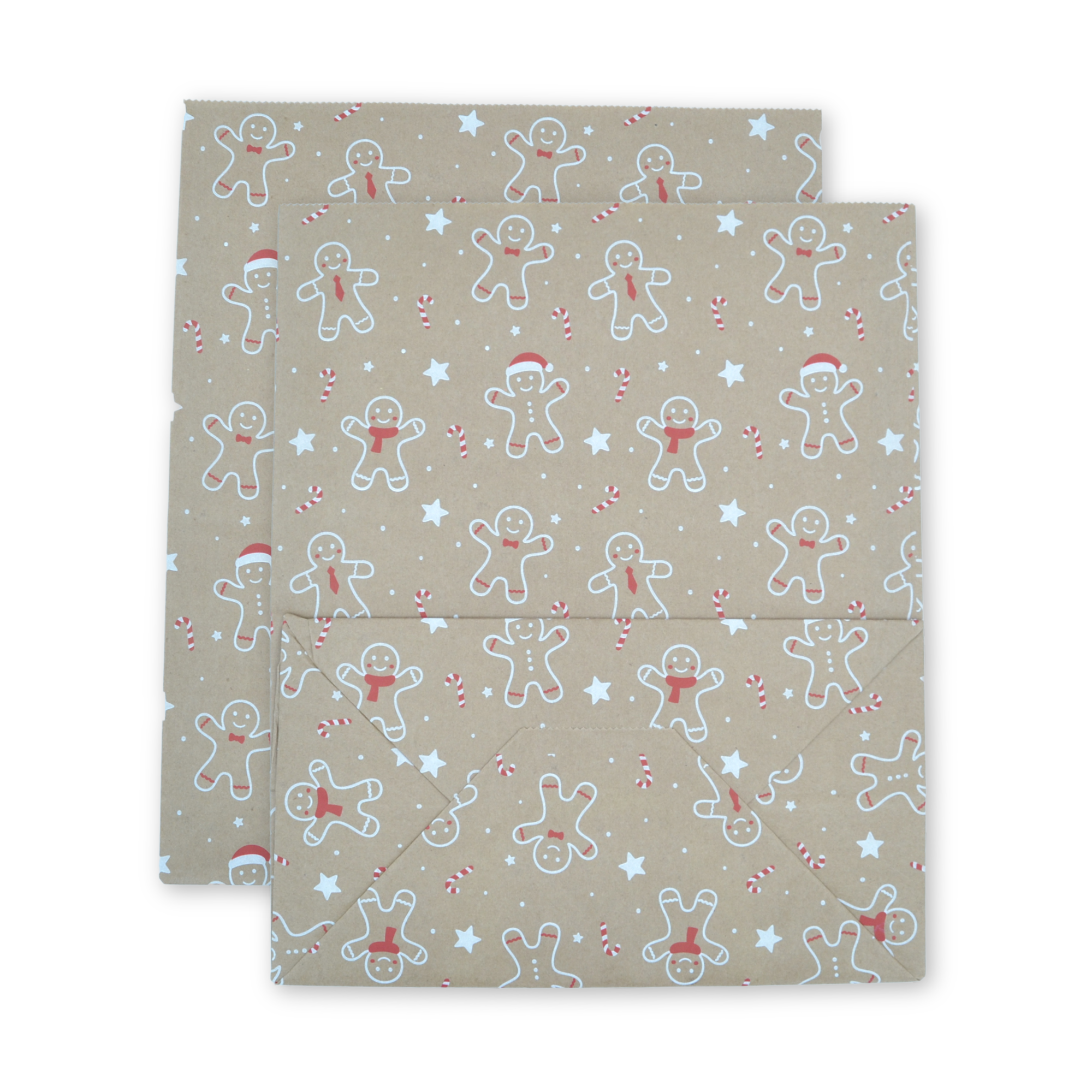 11.75" x 9.75" x 5.5" Gingerbread Block Bottom Paper Party Bags - Image 4