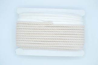 Chalk 9mm Prairie Flanged Cotton Piping Cord - 88% Cotton, 12% Polyester - Upholstery, Soft furnishings