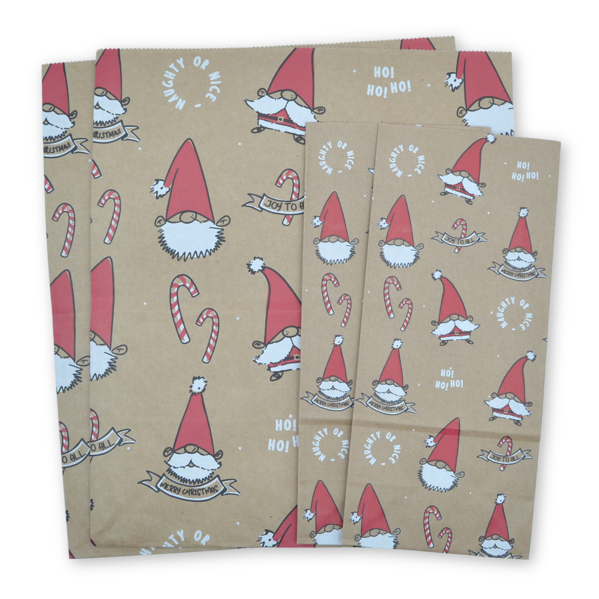 9.5" x 4.25" x 2.75" Smiling Santa Block Bottom Paper Party Bags - Image 6
