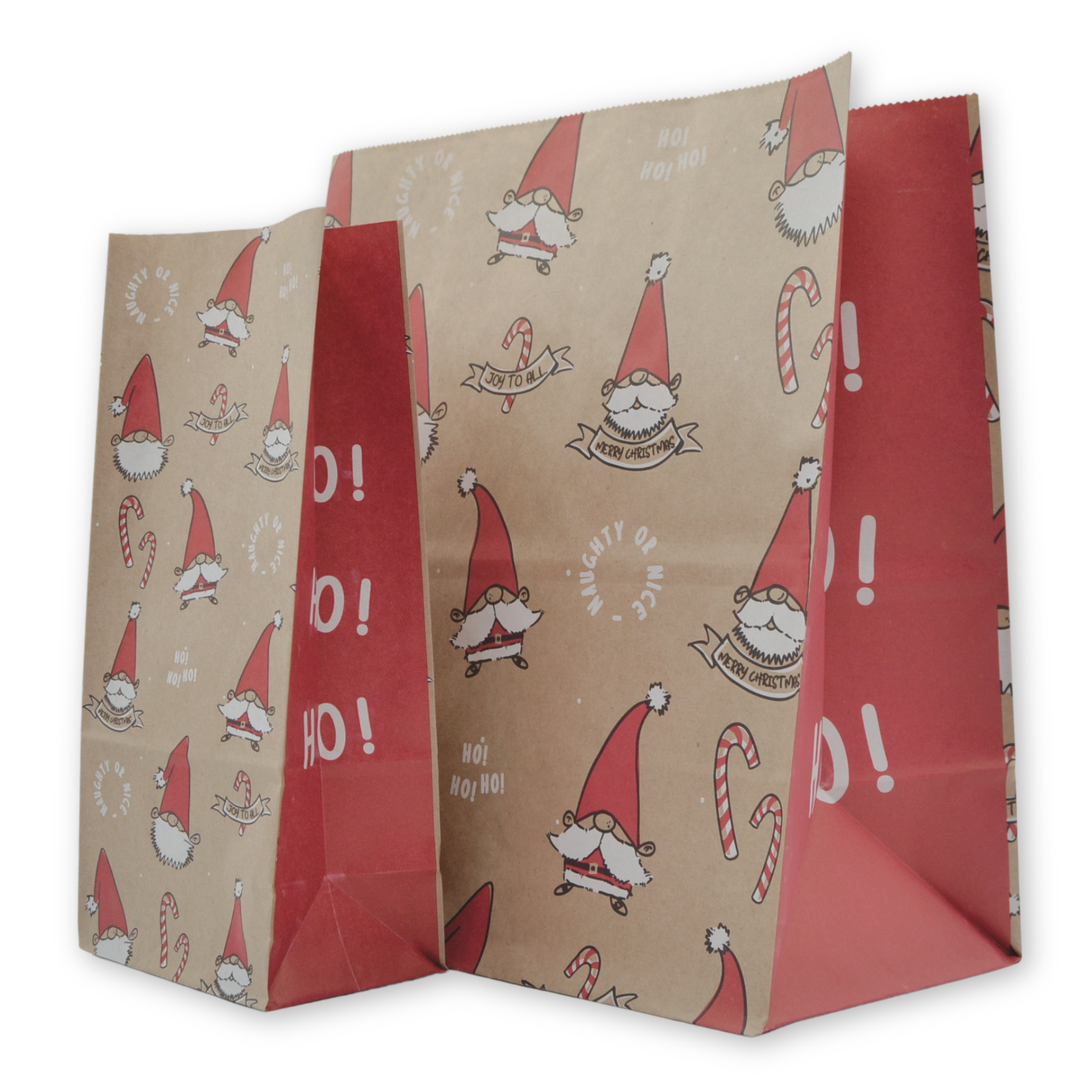 9.5" x 4.25" x 2.75" Smiling Santa Block Bottom Paper Party Bags - Image 5