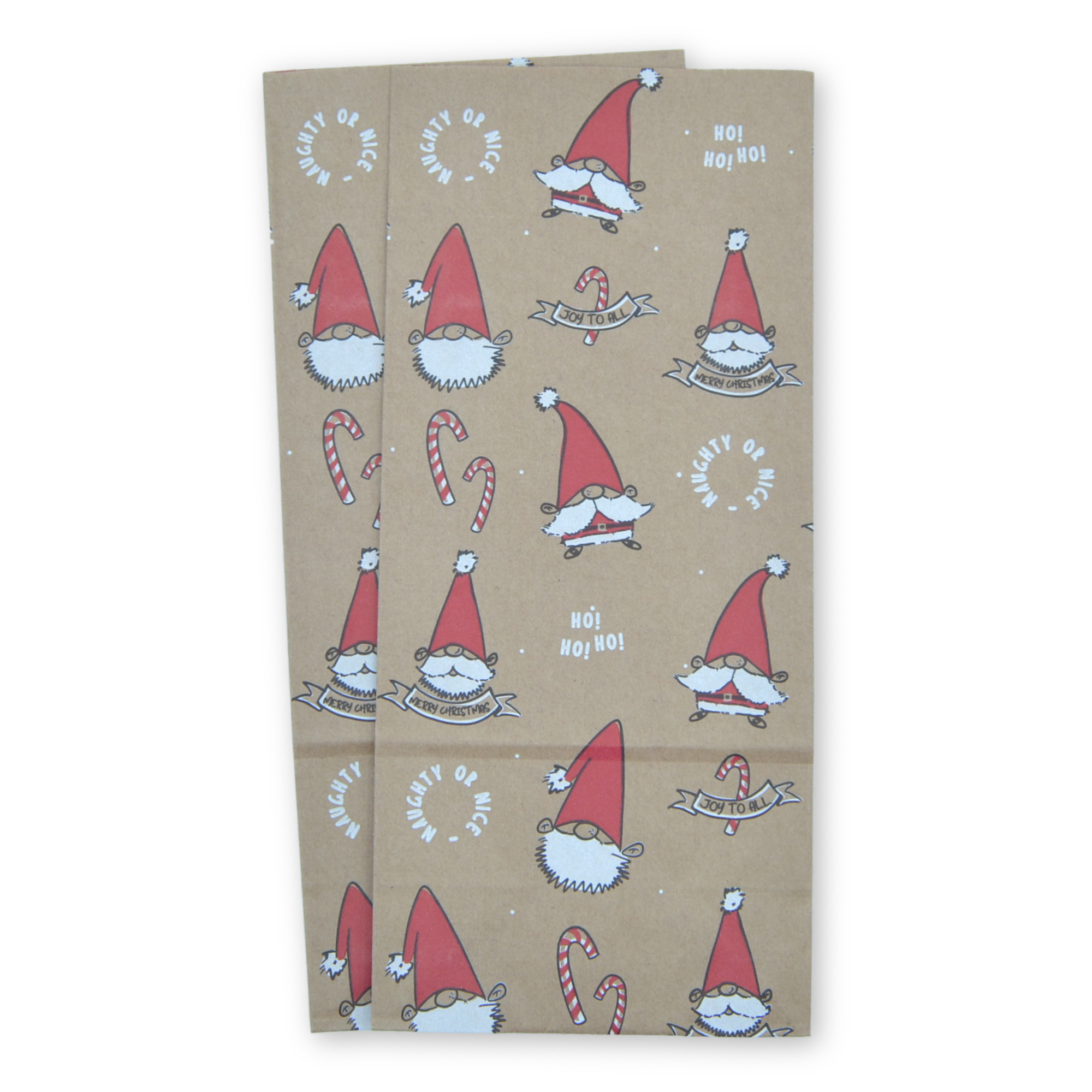 9.5" x 4.25" x 2.75" Smiling Santa Block Bottom Paper Party Bags - Image 3