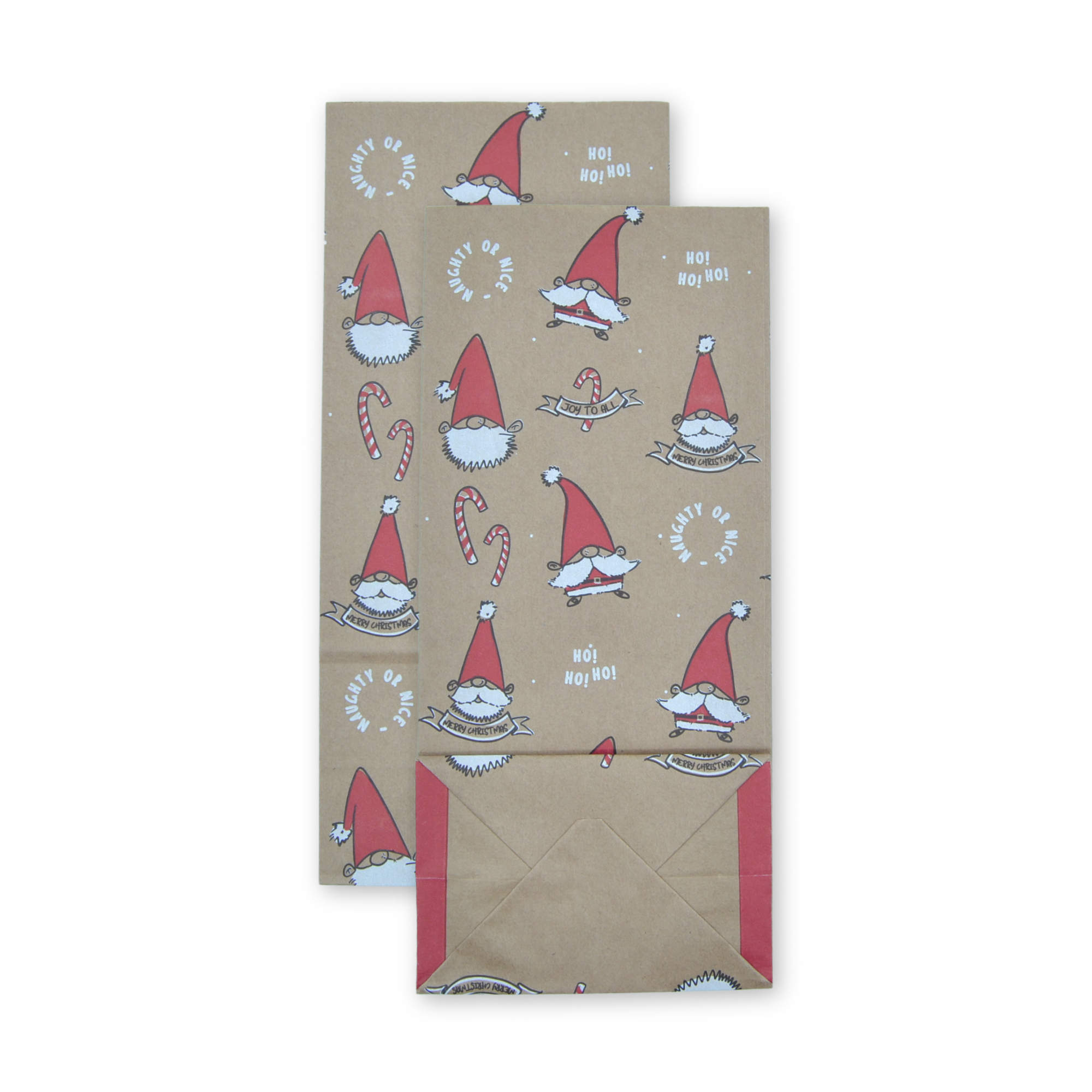 9.5" x 4.25" x 2.75" Smiling Santa Block Bottom Paper Party Bags - Image 4
