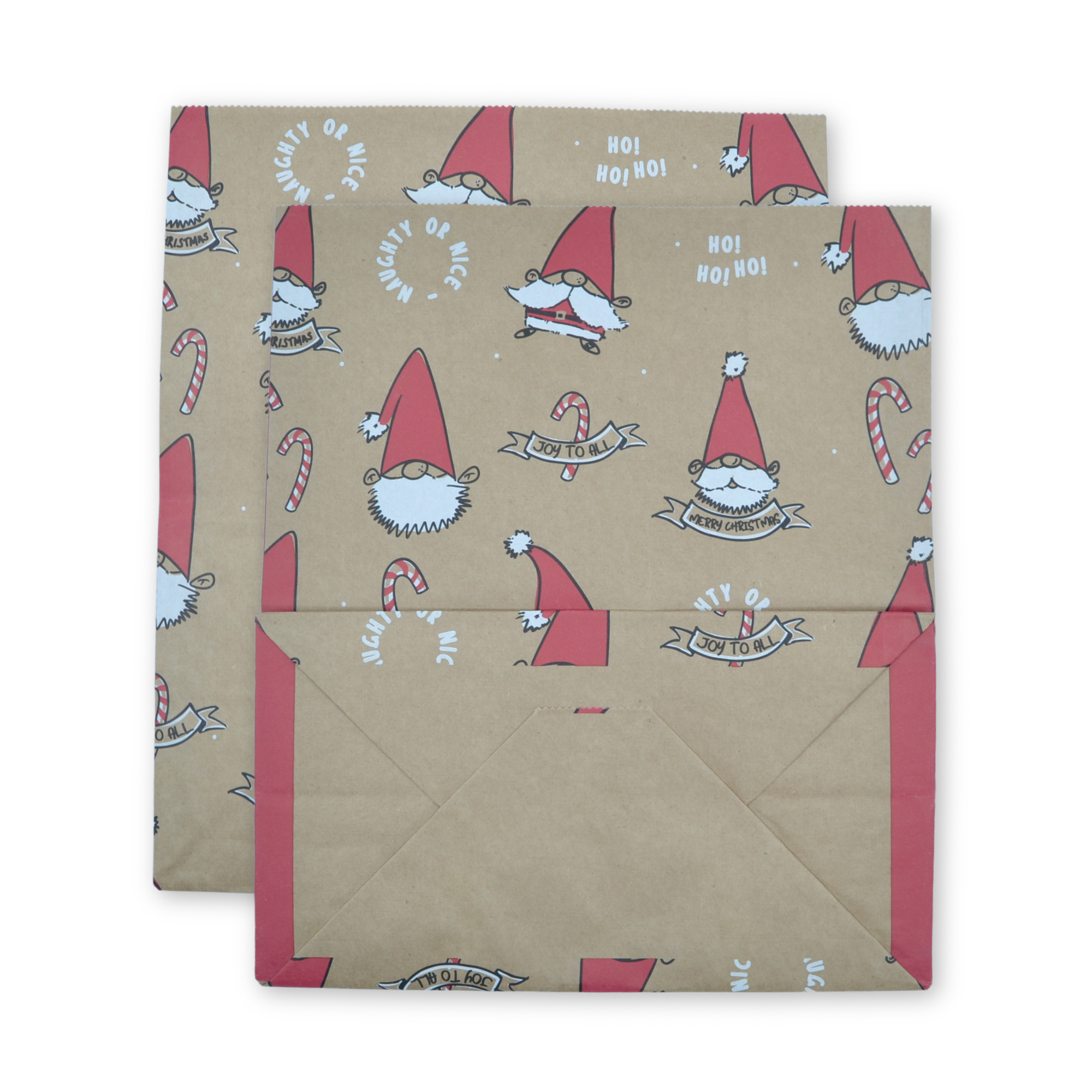 11.75" x 9.75" x 5.5" Smiling Santa Block Bottom Paper Party Bags - Image 4