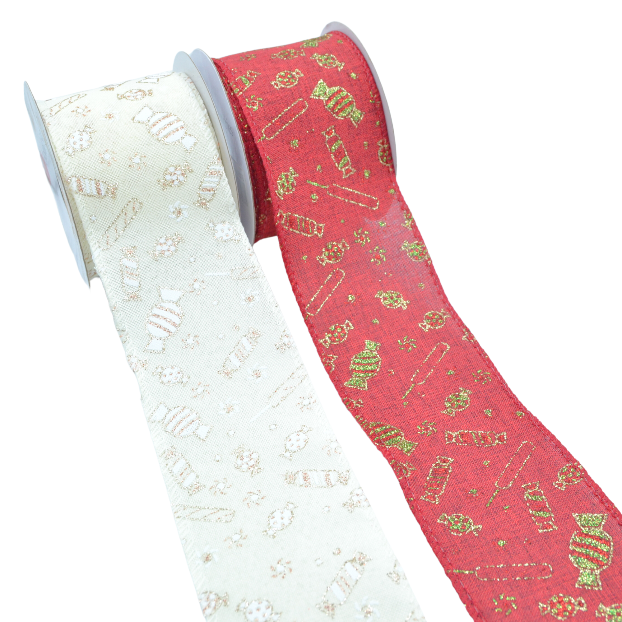 Sweets Red Wire Edged 63mm - Printed Ribbon - Image 2