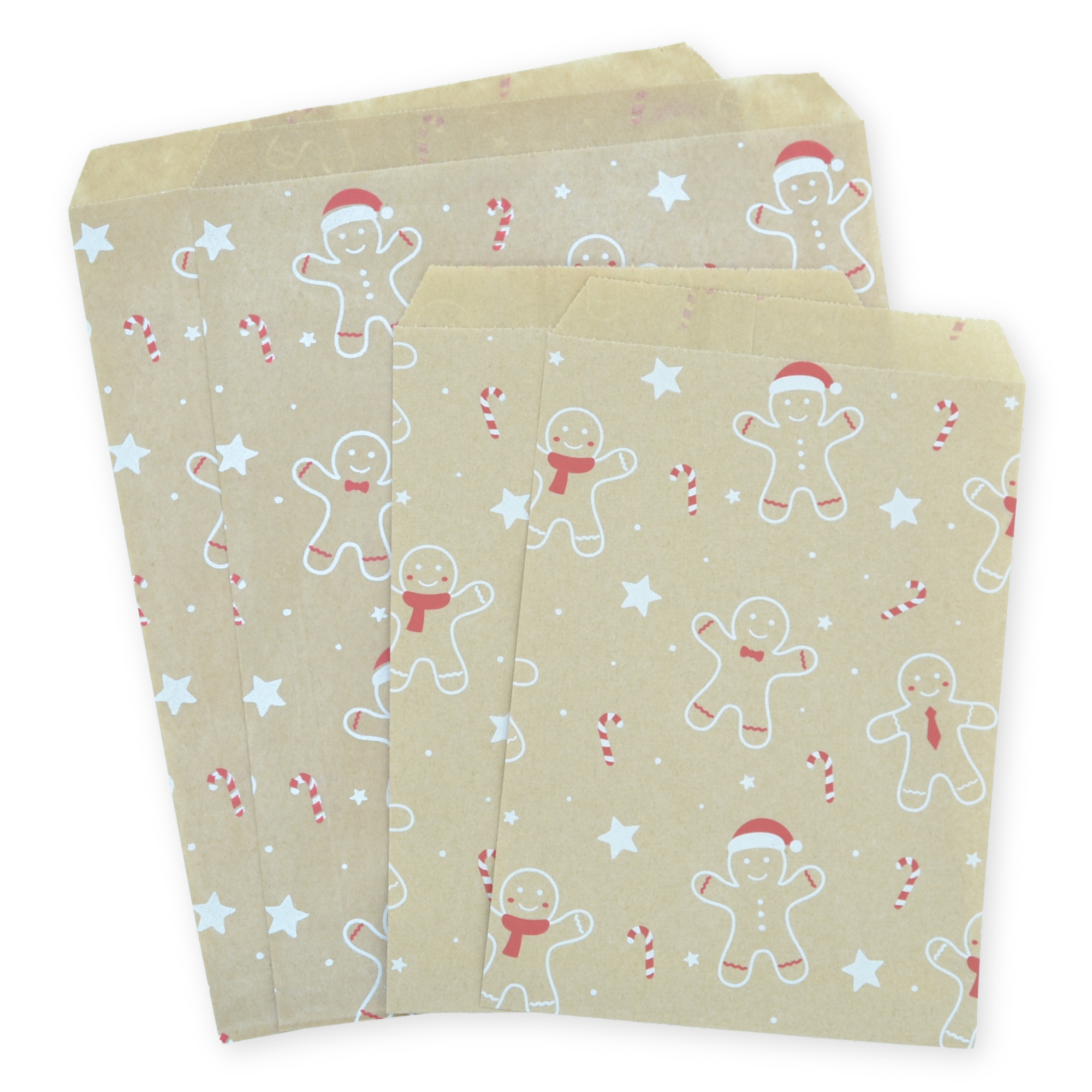5" x 7" Gingerbread Paper Sweet Party Bags - Image 2