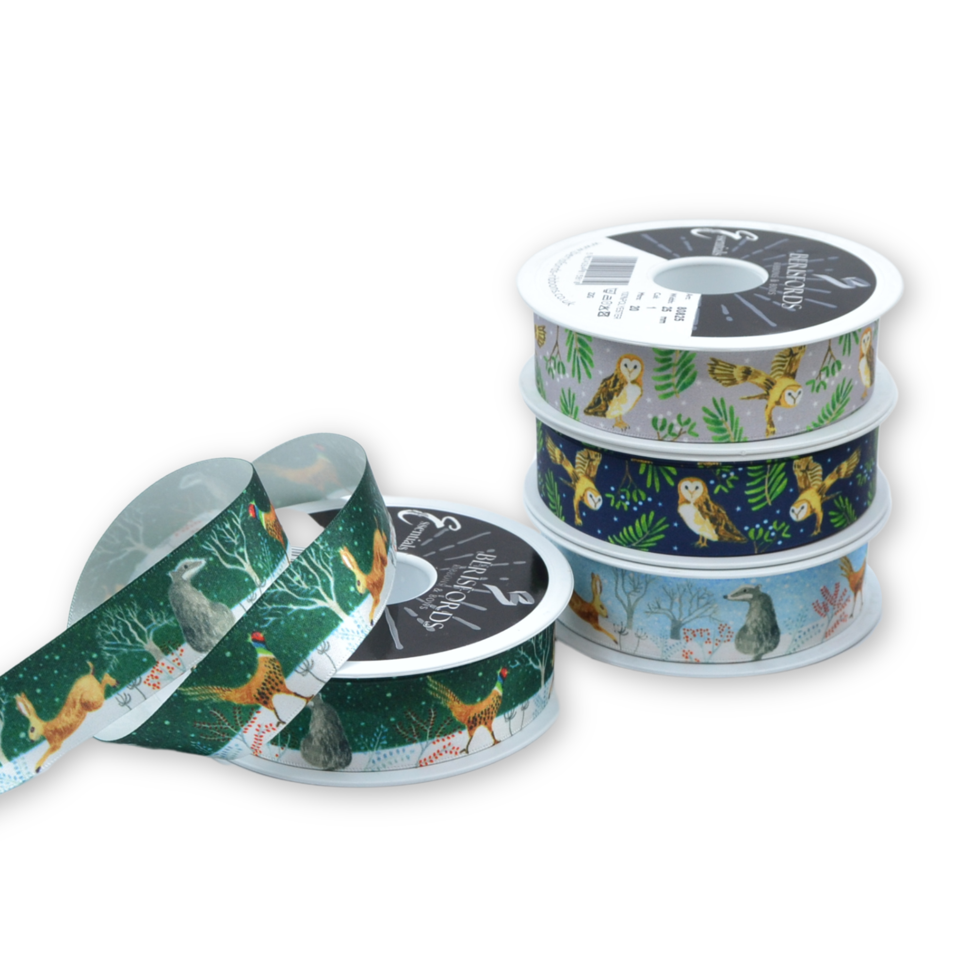 Winter Wonderland Sky 25mm - Double Sided Satin Ribbon - Image 3