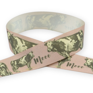 Farmyard Cows 25mm - Double Sided Satin Ribbon
