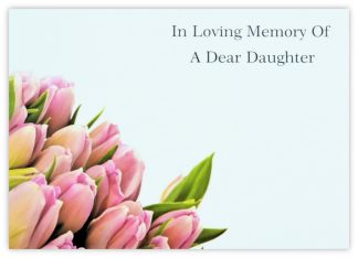 In Loving Memory Daughter (Pink Tulips) - 90mm x 125mm Florist Cards