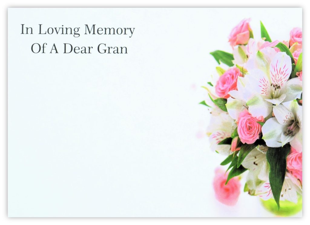 In Loving Memory Gran (Lilies & Roses) - 90mm x 125mm Florist Cards ...
