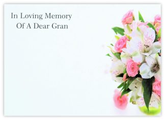 In Loving Memory Gran (Lilies & Roses) - 90mm x 125mm Florist Cards
