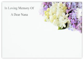 In Loving Memory Nana (Hyacinths) - 90mm x 125mm Florist Cards
