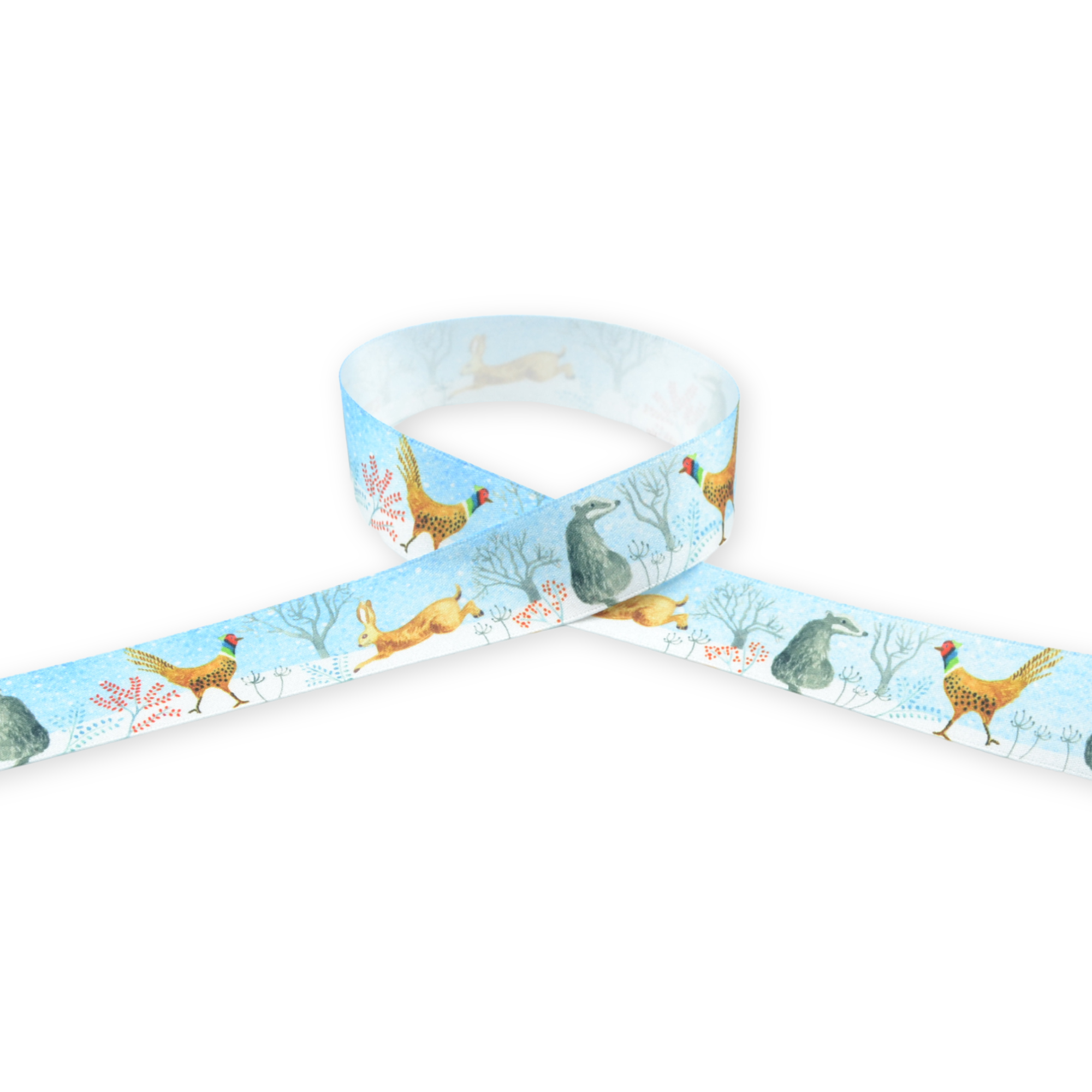 Winter Wonderland Sky 25mm - Double Sided Satin Ribbon - Image 2
