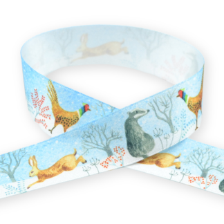 Winter Wonderland Sky 25mm - Double Sided Satin Ribbon
