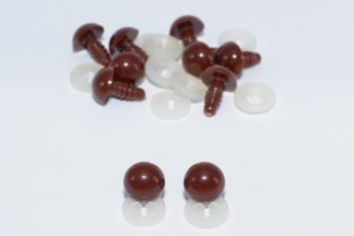7mm Solid Brown Dome Eyes with Plastic Backs