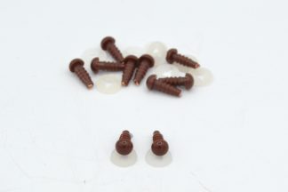 6mm Solid Brown Dome Eyes with Plastic Backs