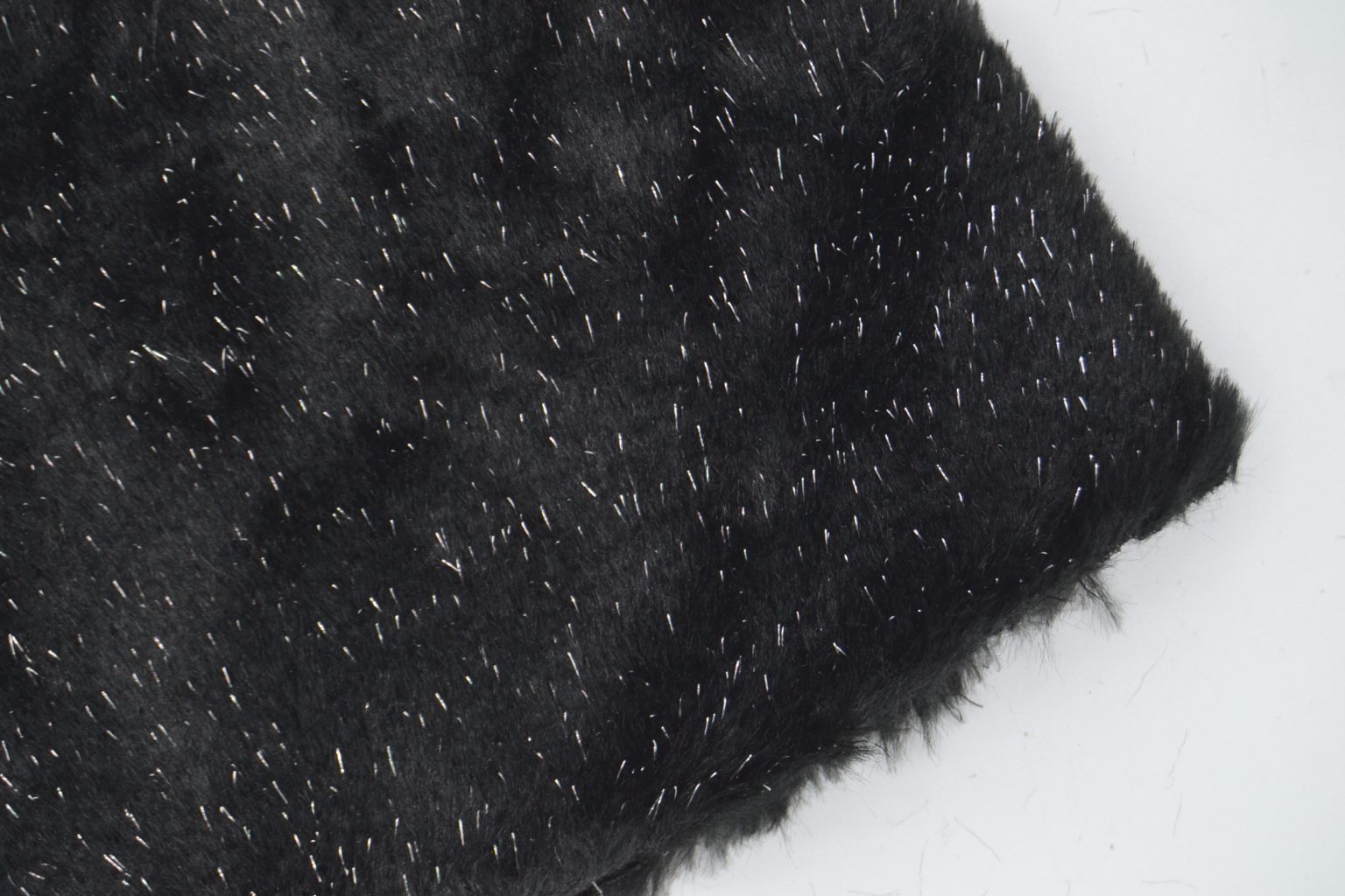 Black Tinsel Fur Fabric 15mm Pile Various Colours and Sizes Fake