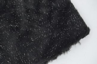 Black Tinsel Fur Fabric 15mm Pile - Various Colours and Sizes - Fake Fur Toy Making