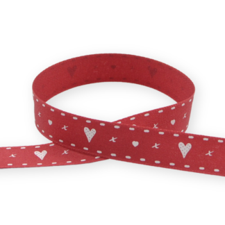 Hearts & Kisses (Red) 15mm - Ribbon