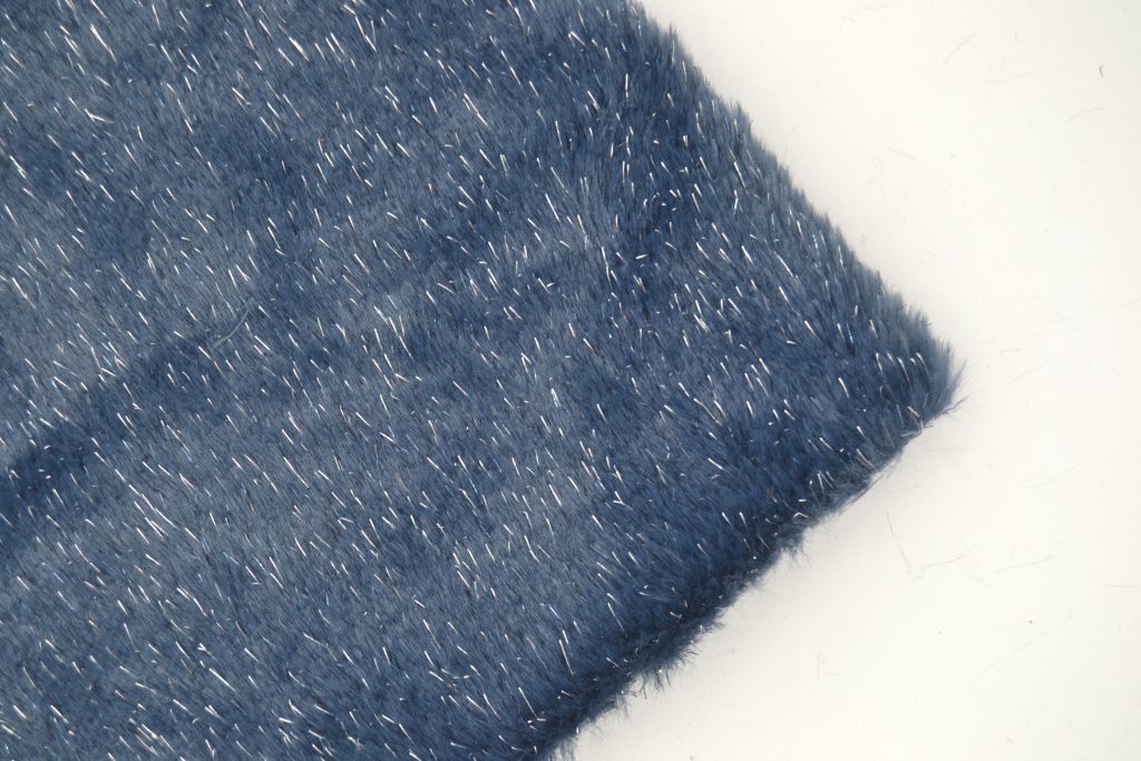 Navy Tinsel Fur Fabric 15mm Pile Various Colours and Sizes Fake Fur