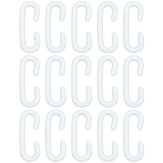 C Hooks 36mm White Plastic Hangers