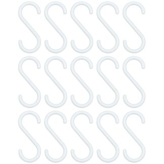 S Hooks Type 1 55mm White Plastic Hangers