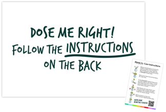 "Dose Me" Care Instructions - 60mm x 90mm OASIS® Florist Cards