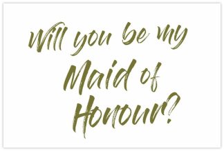 Will you be my Maid of Honour? Gold Script - 60mm x 90mm OASIS® Florist Cards