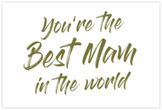 You're the Best Mam in the World Gold Script - 60mm x 90mm OASIS® Florist Cards