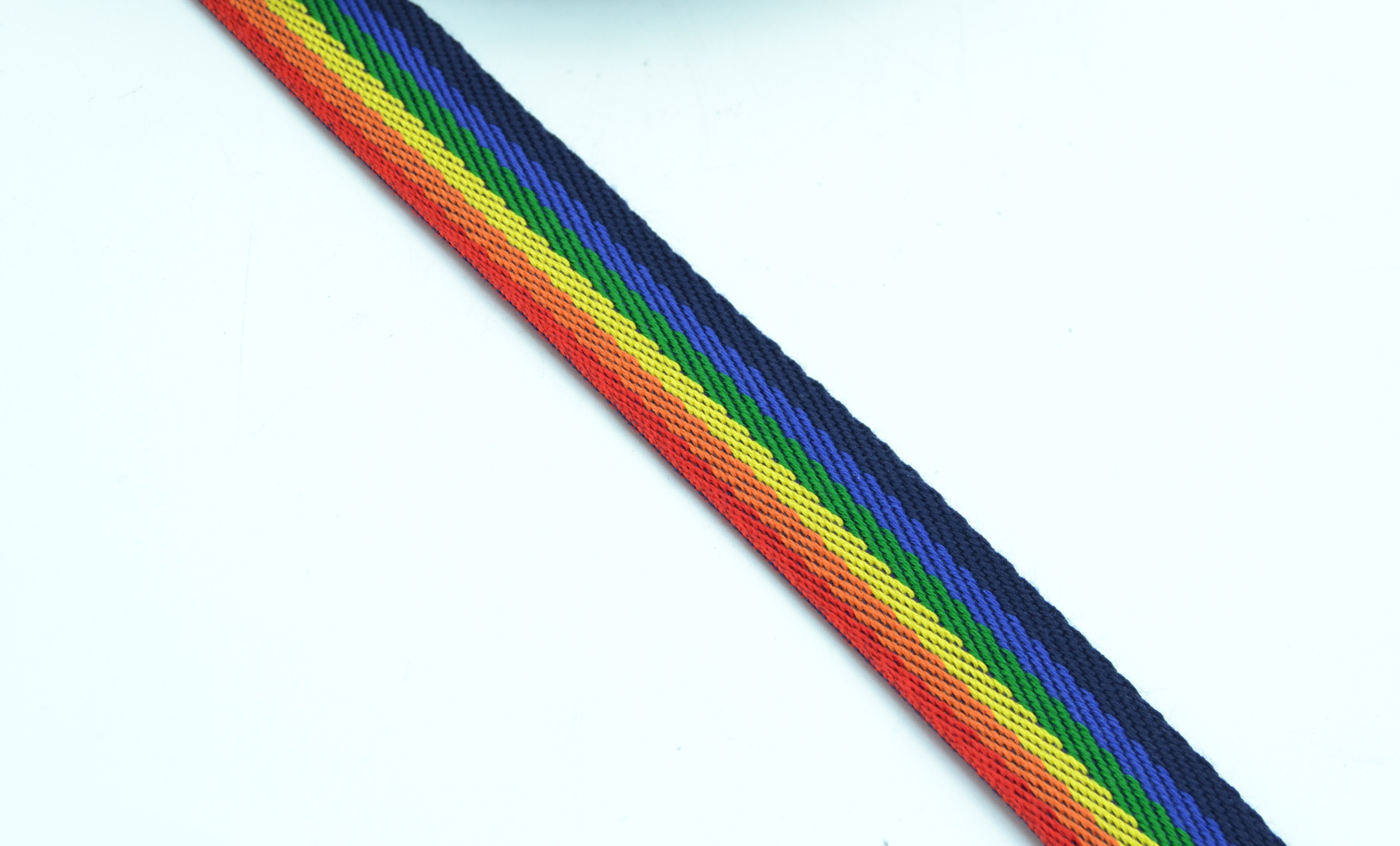 25mm Acrylic Herringbone Webbing - Rainbow