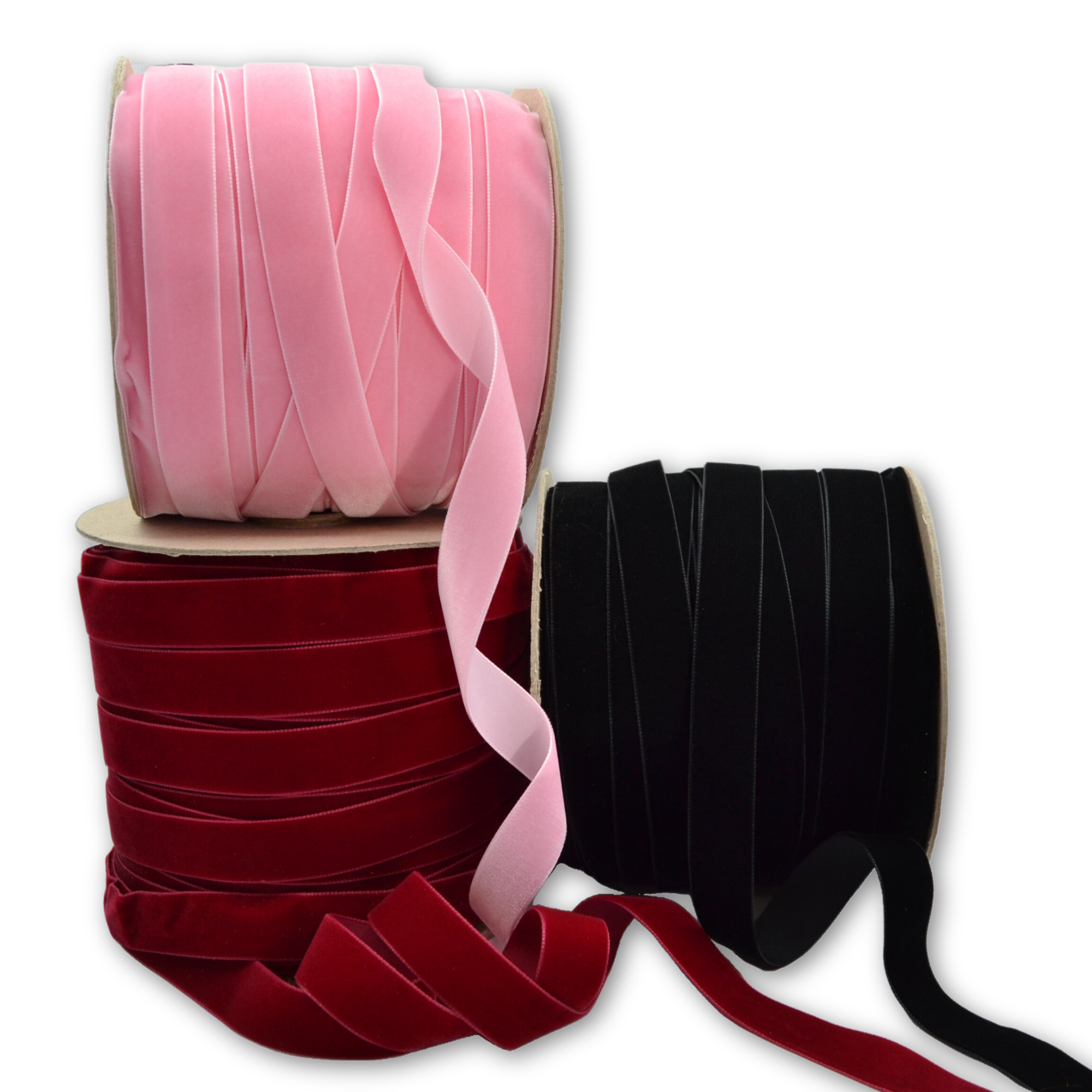 22mm Berisford Velvet Ribbon - Various Colours - High Density Single Faced Velvet Ribbon