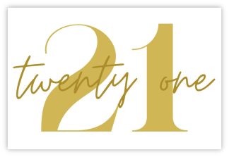 21st Birthday (Gold) - 60mm x 90mm Florist Cards