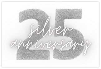 25th Silver Anniversary (Glitter) - 60mm x 90mm Florist Cards