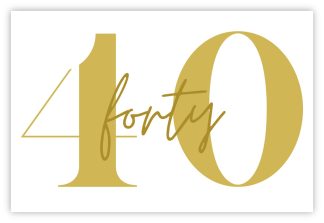 40th Birthday (Gold) - 60mm x 90mm Florist Cards