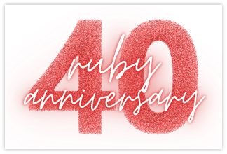 40th Ruby Anniversary (Glitter) - 60mm x 90mm Florist Cards