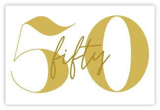 50th Birthday (Gold) - 60mm x 90mm Florist Cards