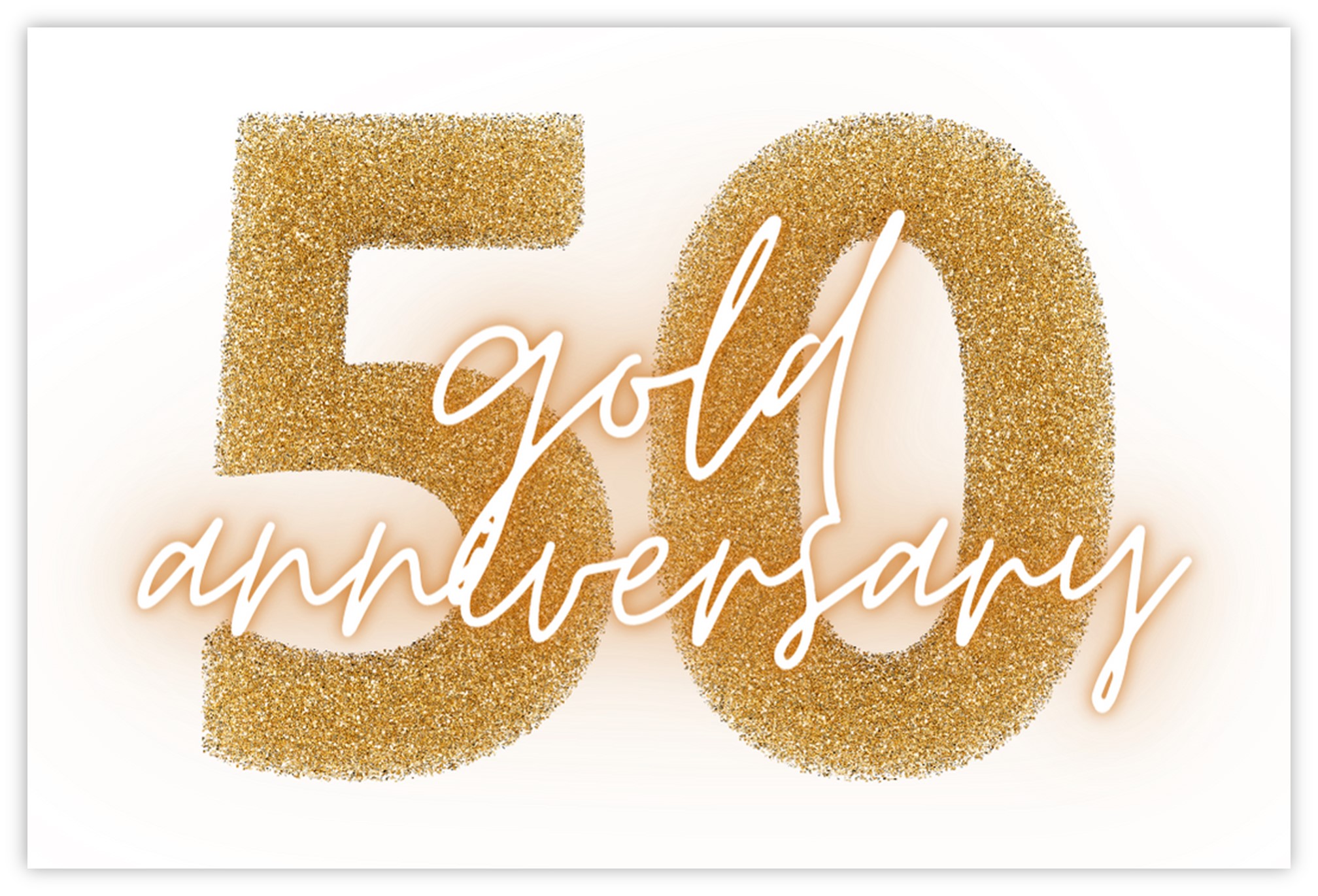 50th Gold Anniversary (Glitter) - 60mm x 90mm Florist Cards