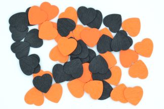 18mm Black & Orange Mix Mini Wooden Lovehearts