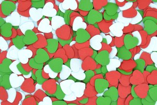 18mm Christmas Mix Mini Wooden Lovehearts