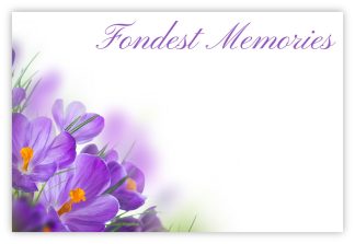 Fondest Memories (Crocus) - 60mm x 90mm Florist Cards