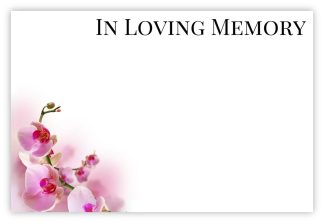 In Loving Memory (Pink Orchids) - 60mm x 90mm Florist Cards