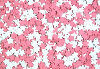 Pink & White Mix 18mm Min Wooden Stars