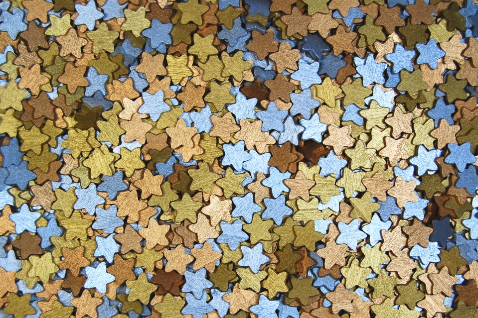 18mm Shiny Mix Wooden Stars - Mini Craft Embellishments