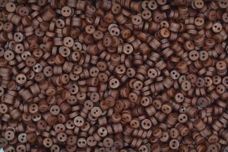 Pack of 100 Buttons - 6mm Circles - Brown -  Mini Buttons for Dolls & Soft Toys Clothes